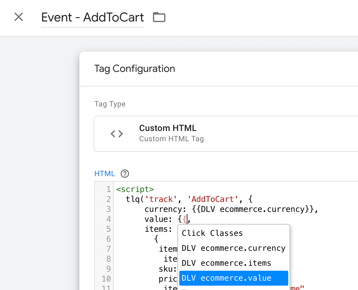 Data Layer Variable