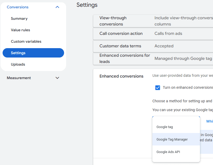 Tag Manager to API