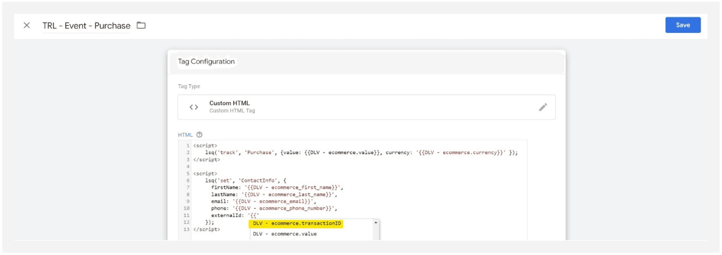 GTM Purchase Configuration